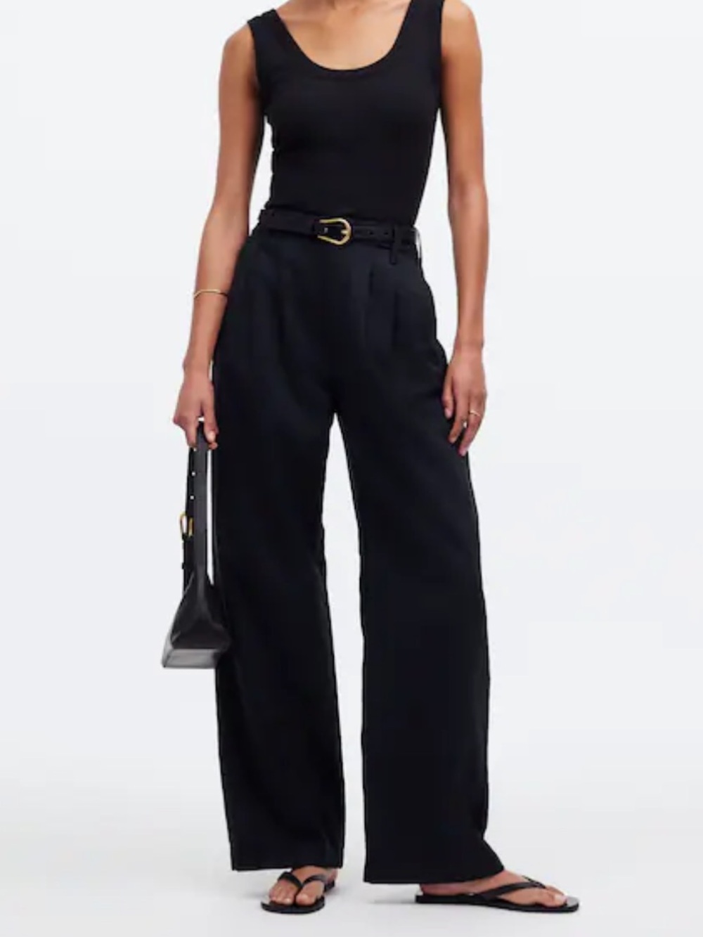 Madewell Harlow Wide Leg Pant High Rise Size 4 In Black Style NG521 NWT